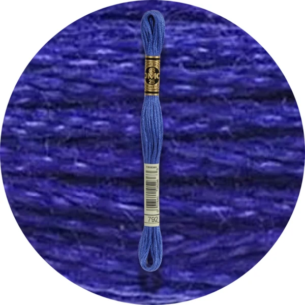 DMC Mouliné Spécial 25 Broderigarn, Ensfarvet, Blå/Lilla nuancer